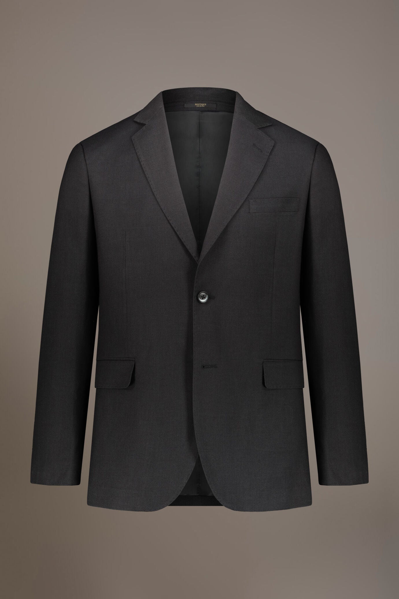 Regular fit single-breasted suit in birdseye fabric