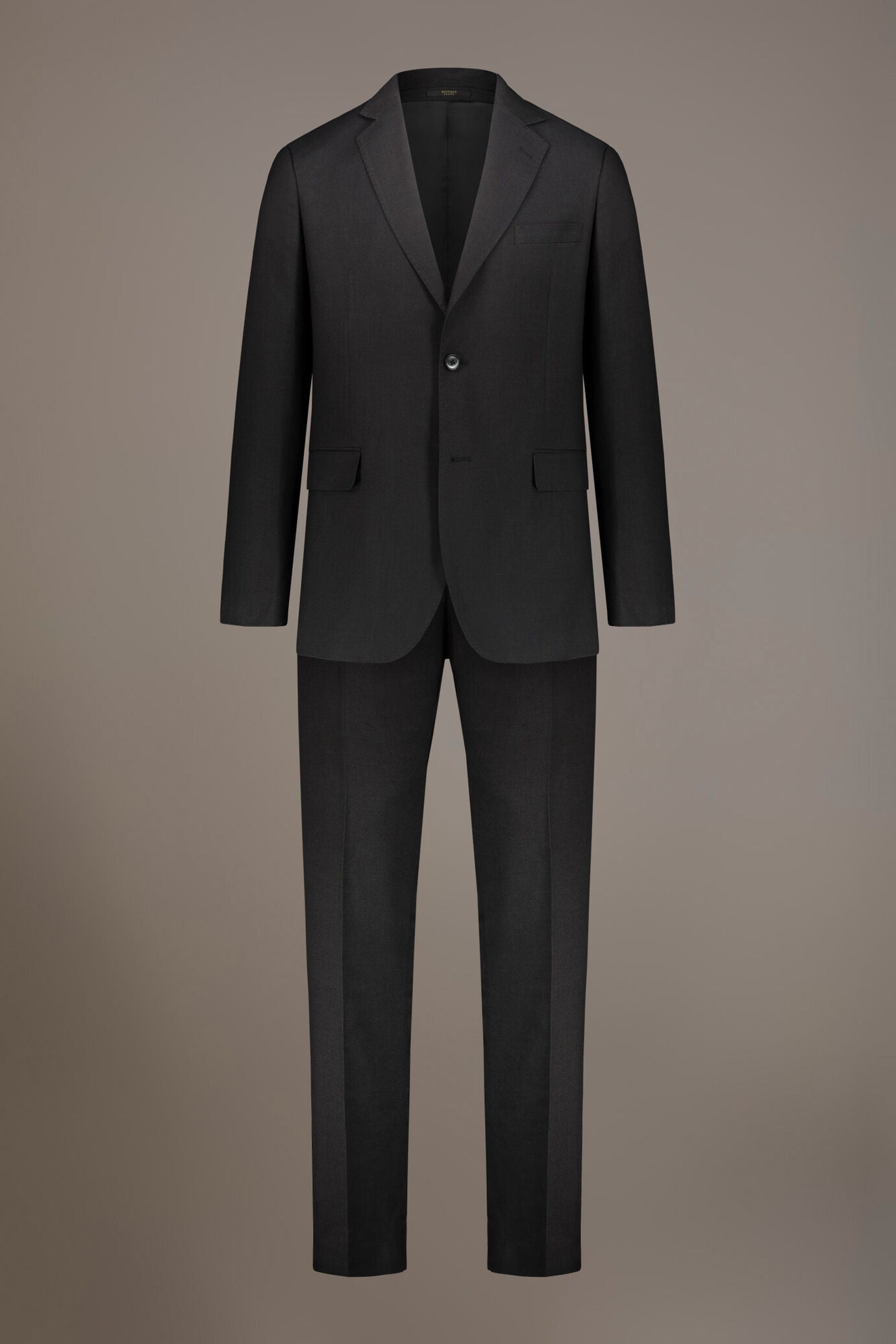 Regular fit single-breasted suit in birdseye fabric