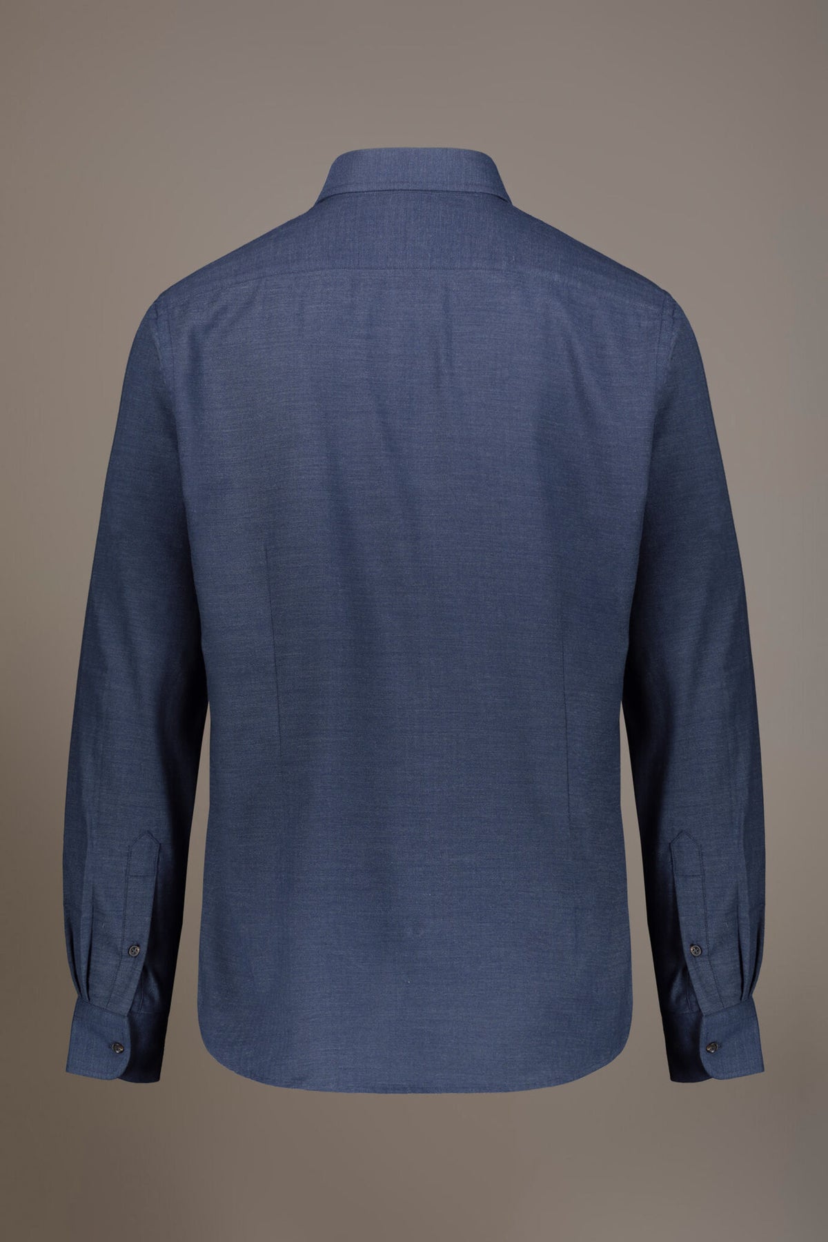 Casual shirt with french collar comfort fit melange yarn-dyed herringbone