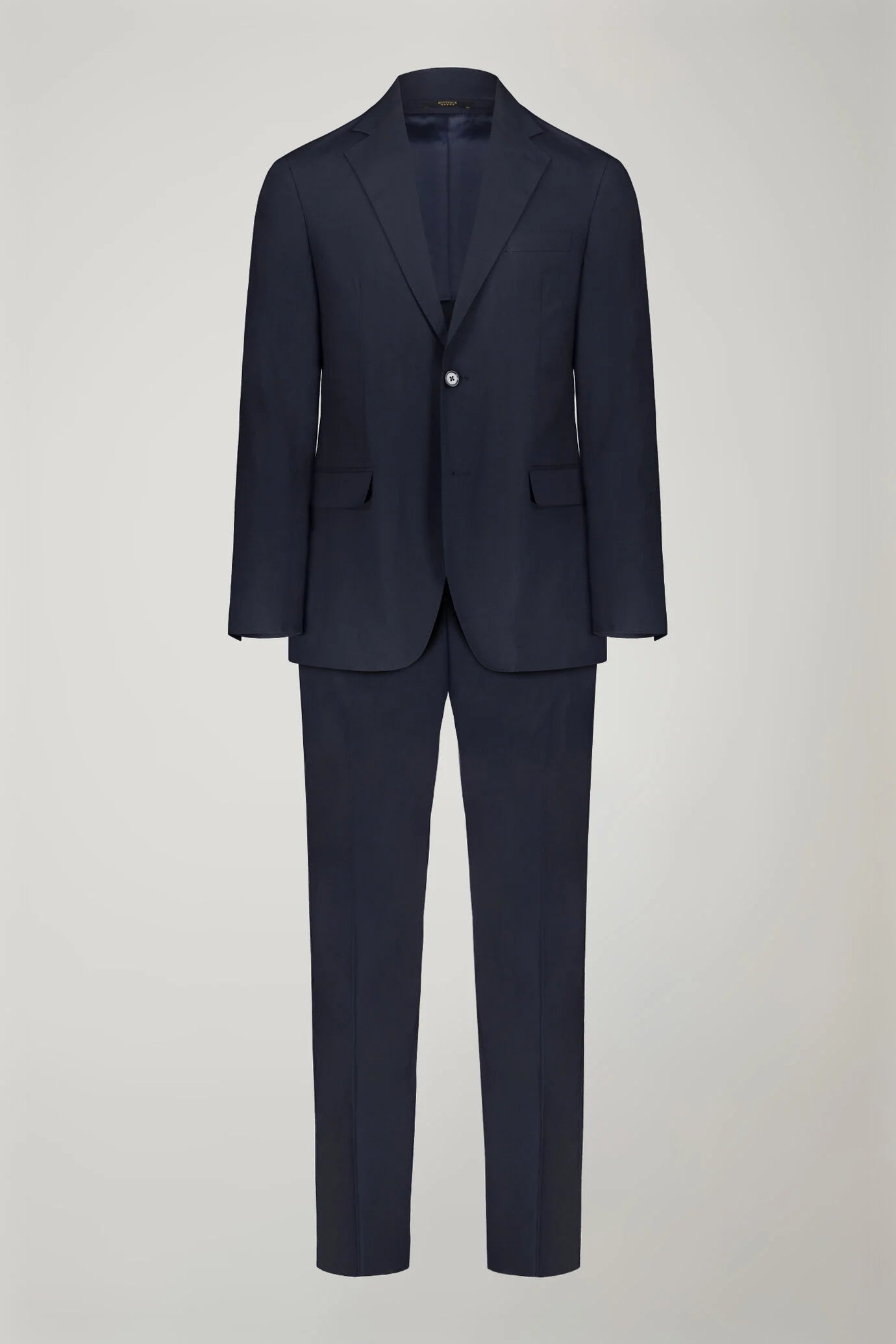Single-breasted cotton regular fit solid color suit