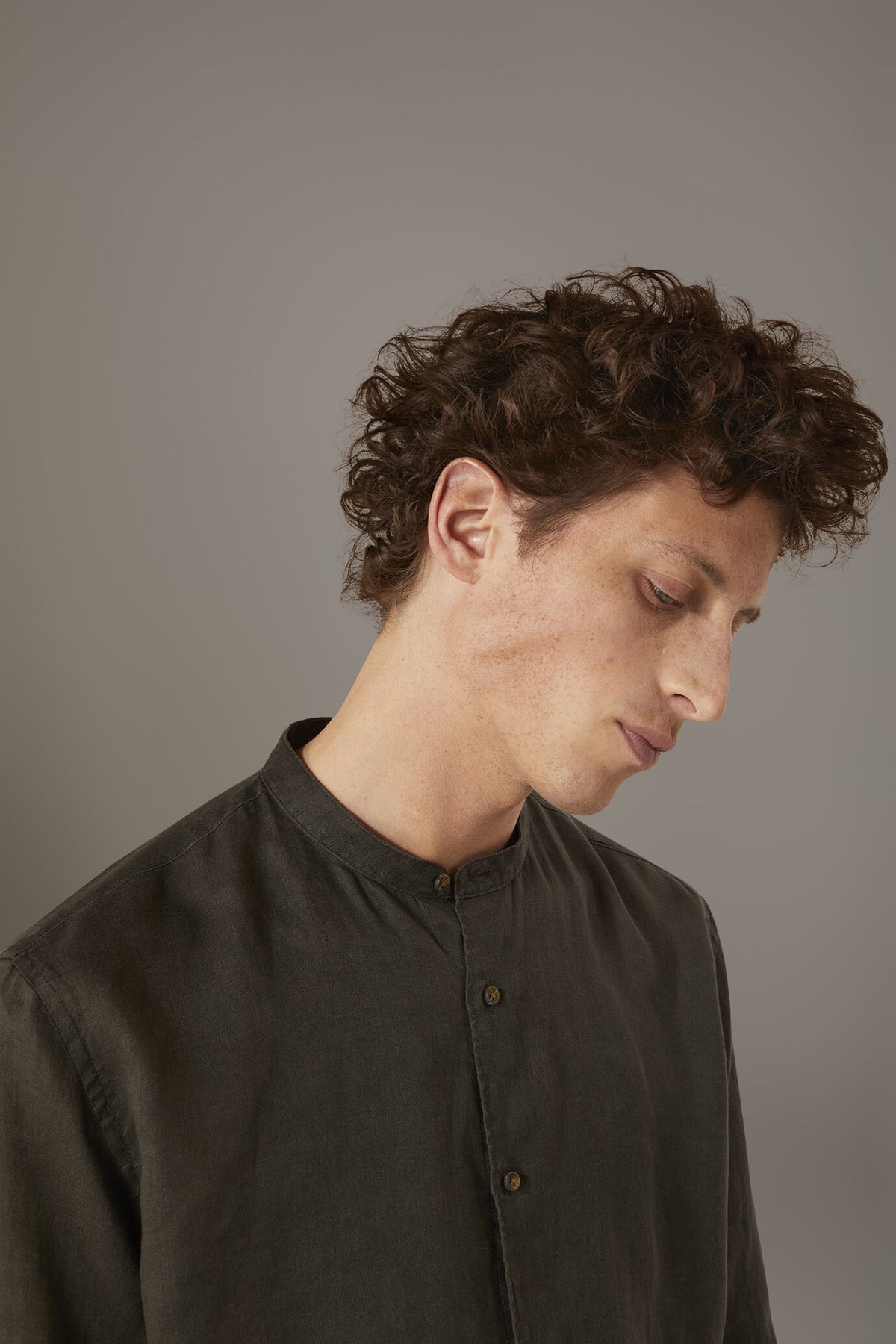 Casual shirt corean collar 100% linen