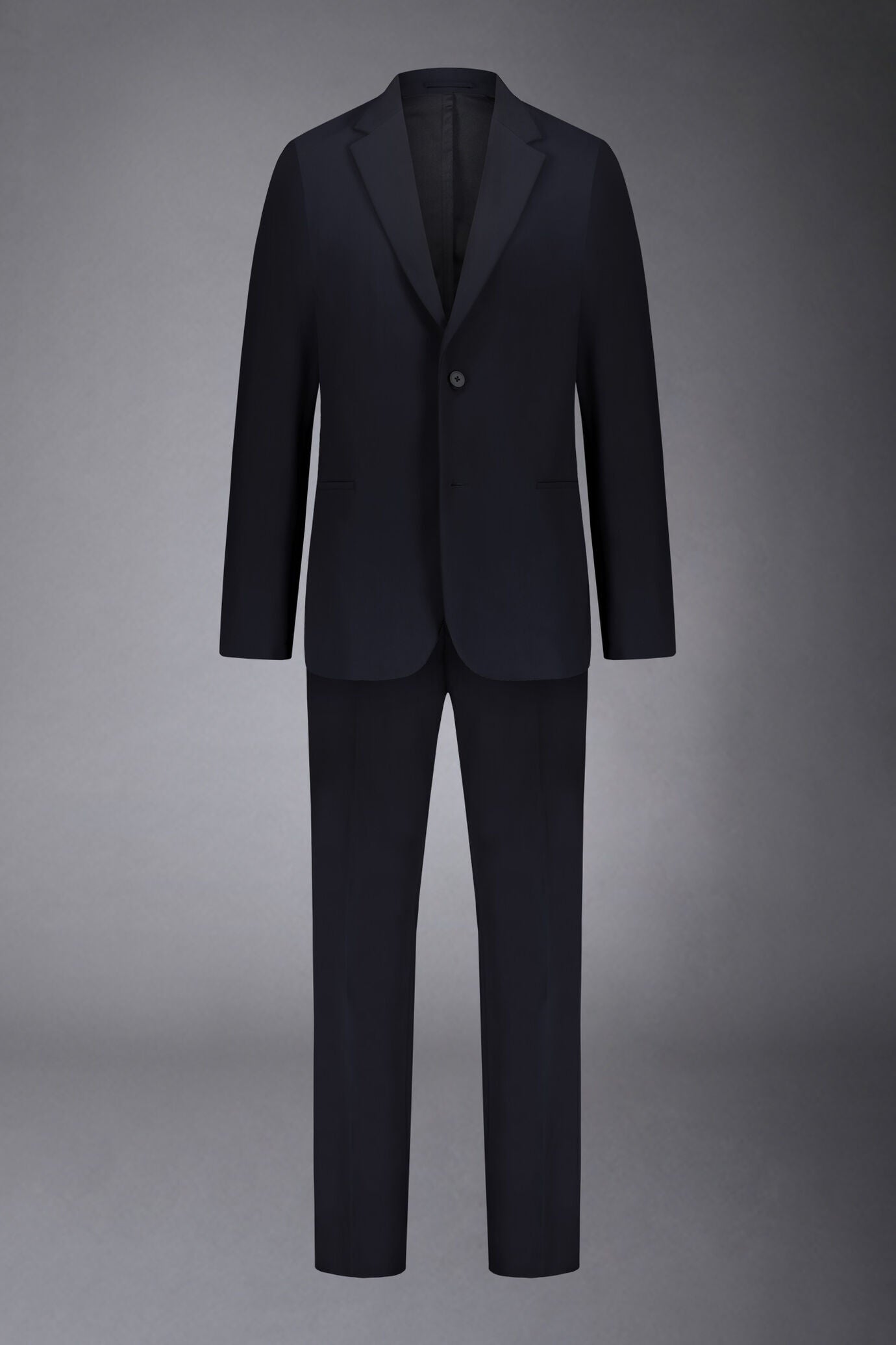 Men's single-breasted suit regular fit technical fabric