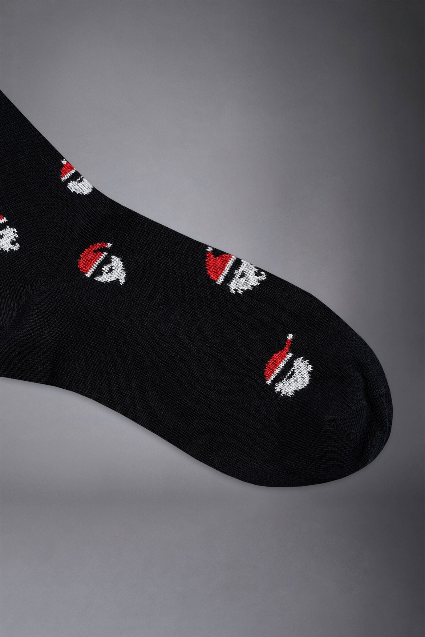 Men's knitted long socks with Santa Claus pattern made in Italy