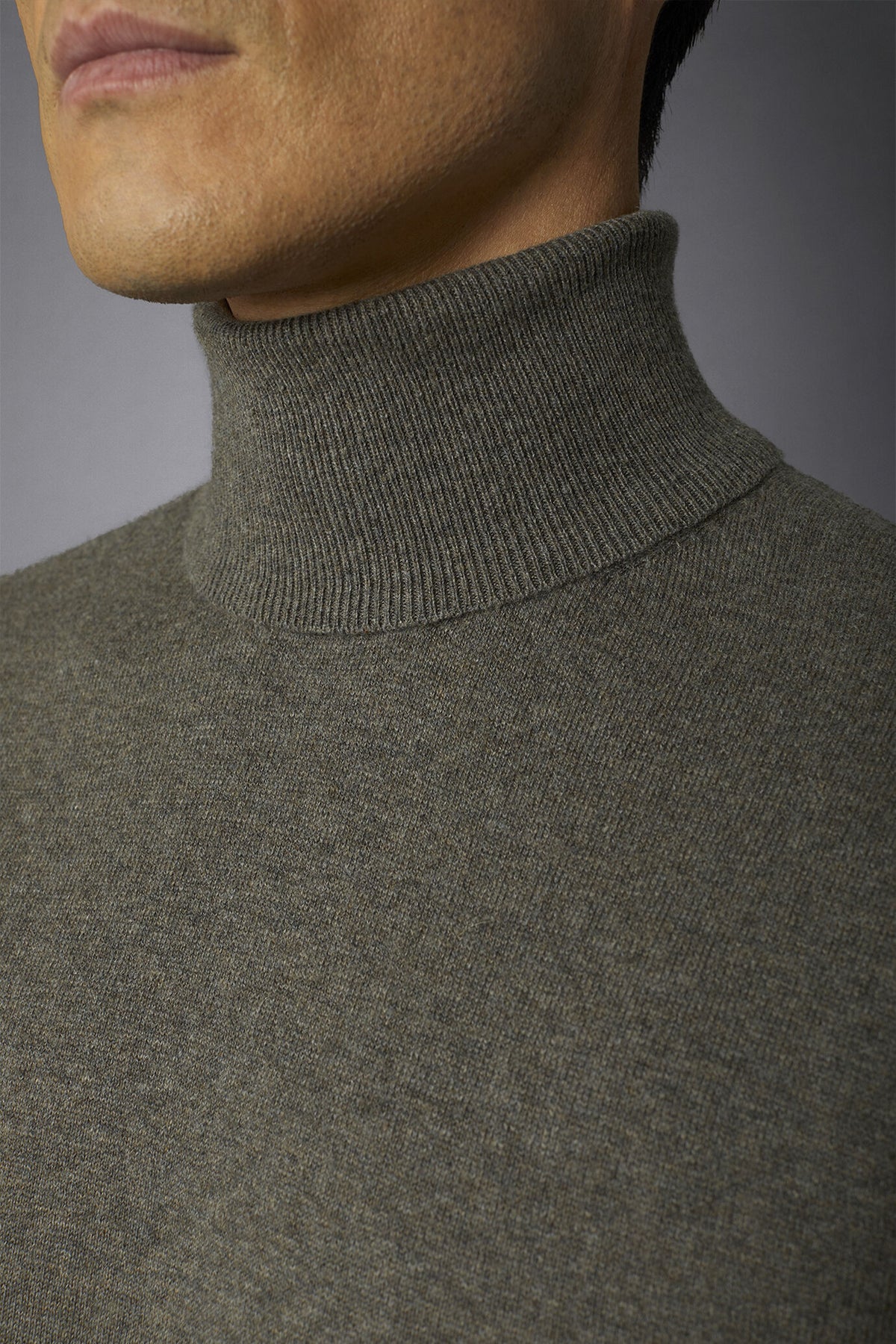 Men's wool and cotton turtleneck sweater