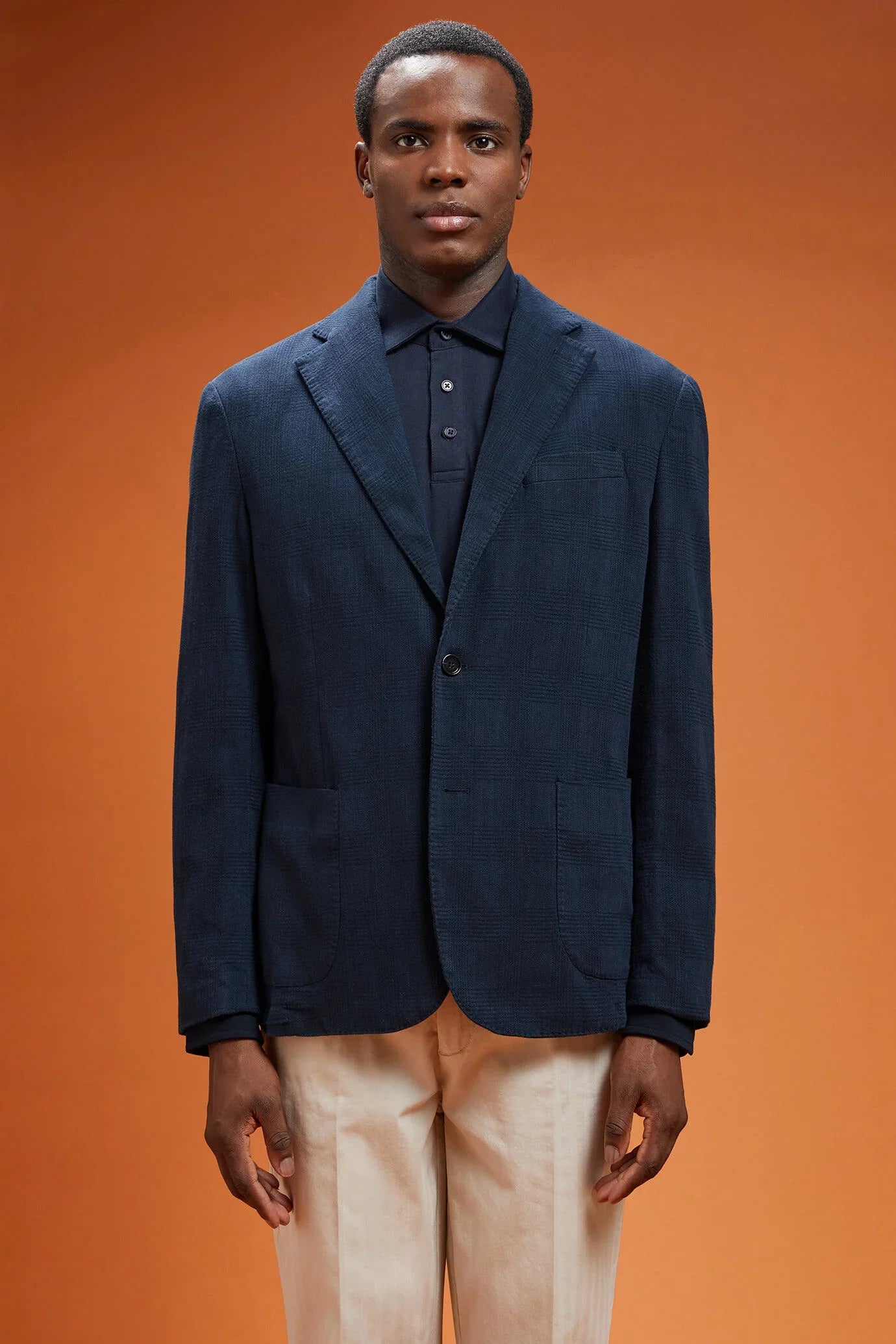 Men's unlined single-breasted blazer