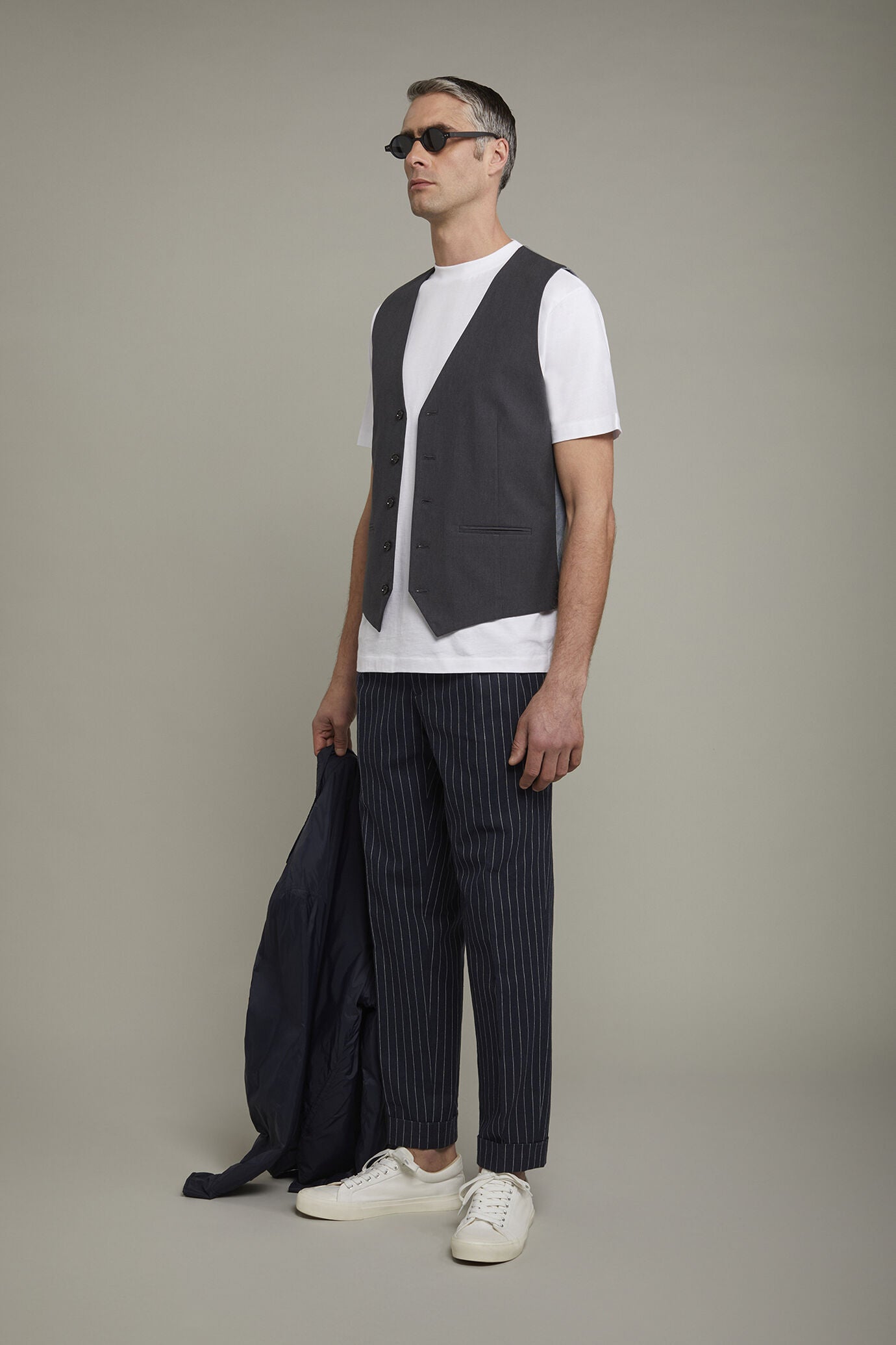 Men’s classic vest in flamed fabric regular fit