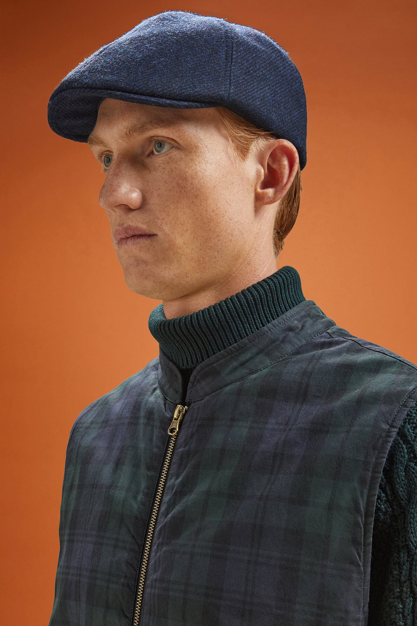 Men's wool blend flat cap