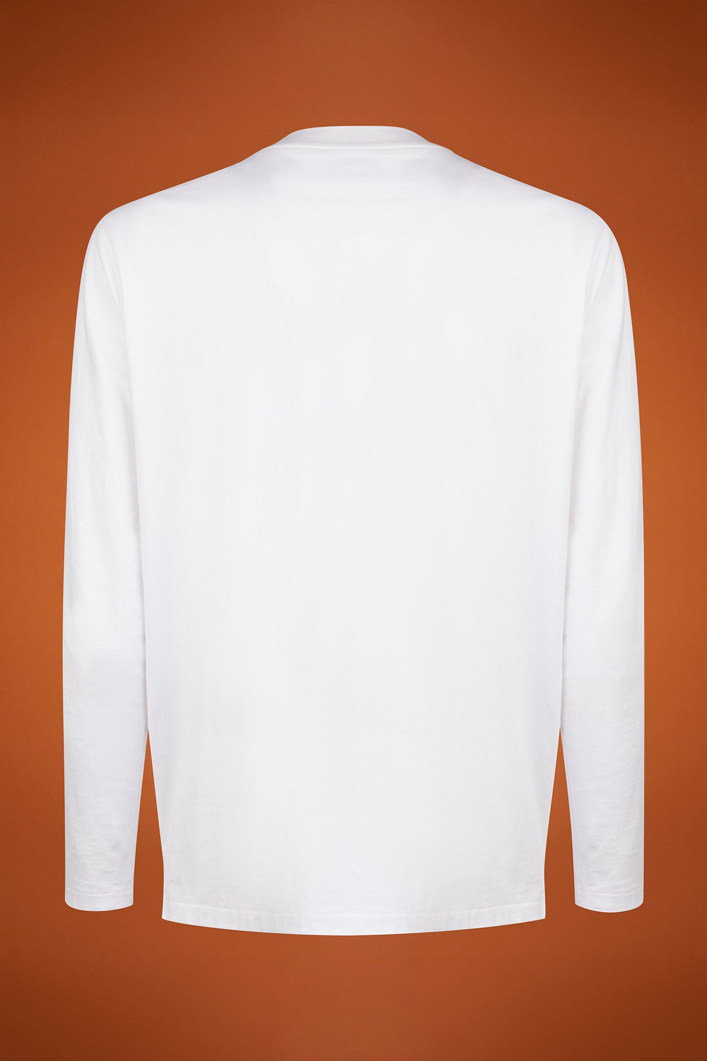 Men's regular fit long-sleeved crew neck T-shirt in 100% cotton
