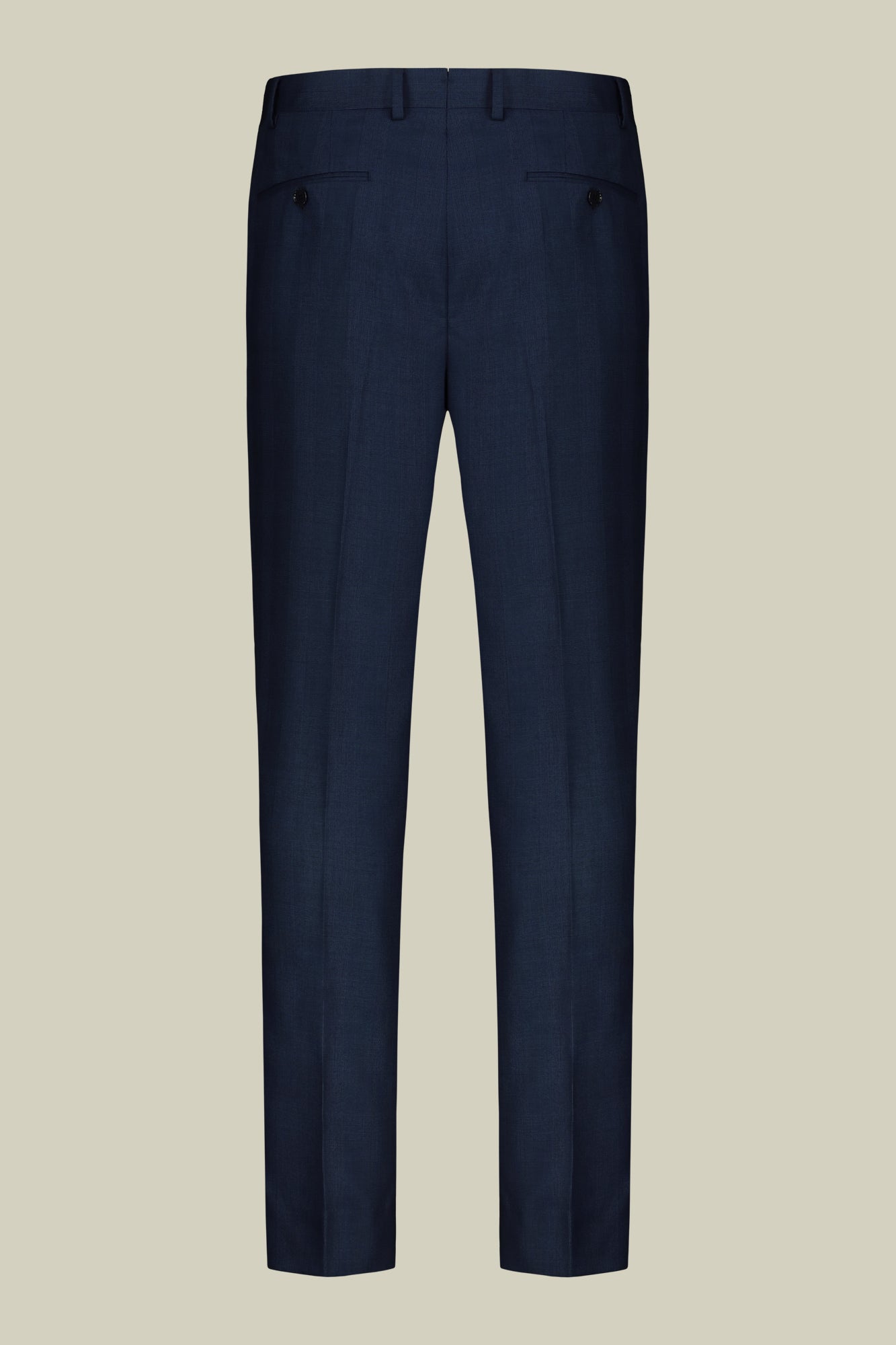 Single-breasted men's suit with single-pleat trousers in Prince of Wales check fabric