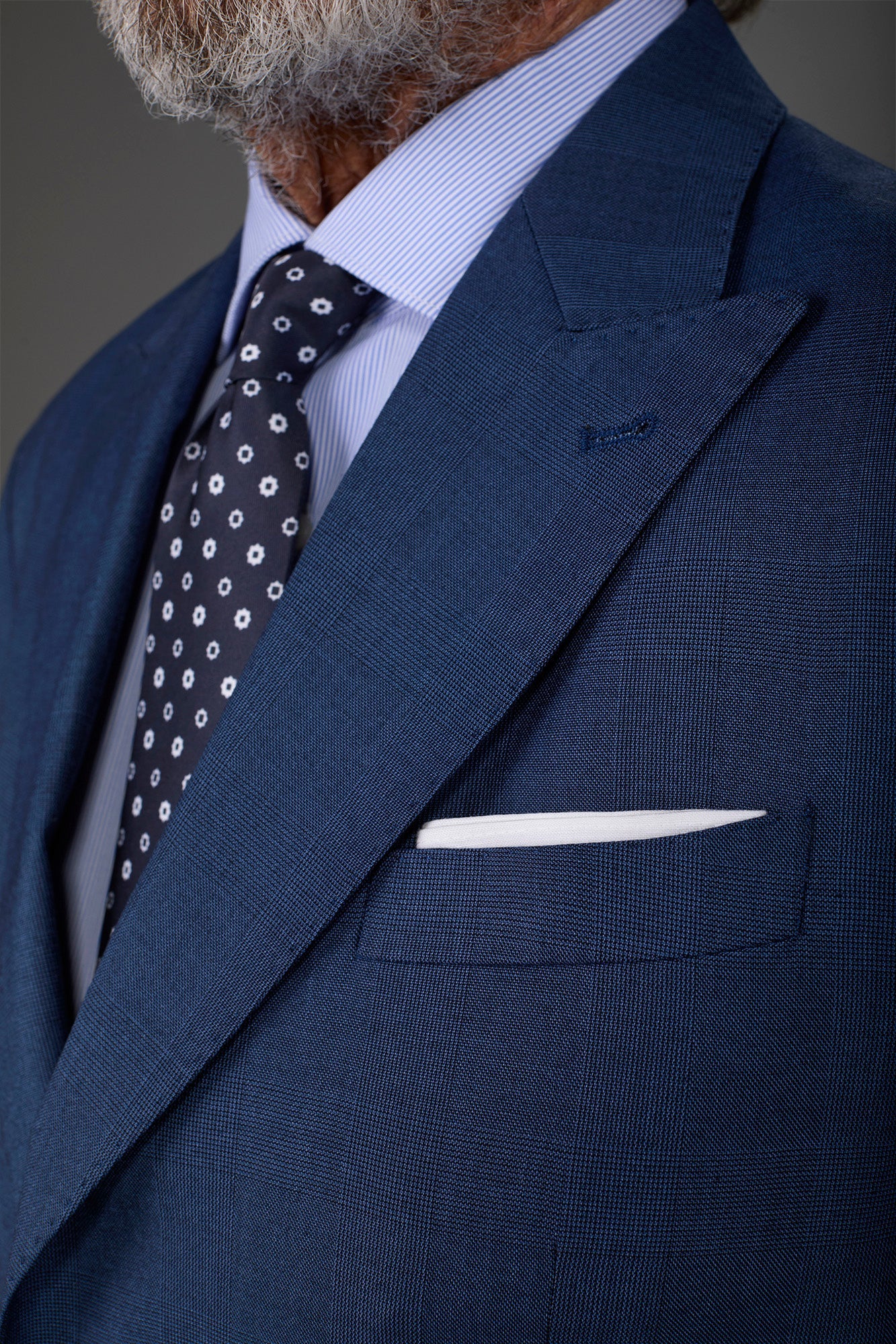 Men's plain pocket square White