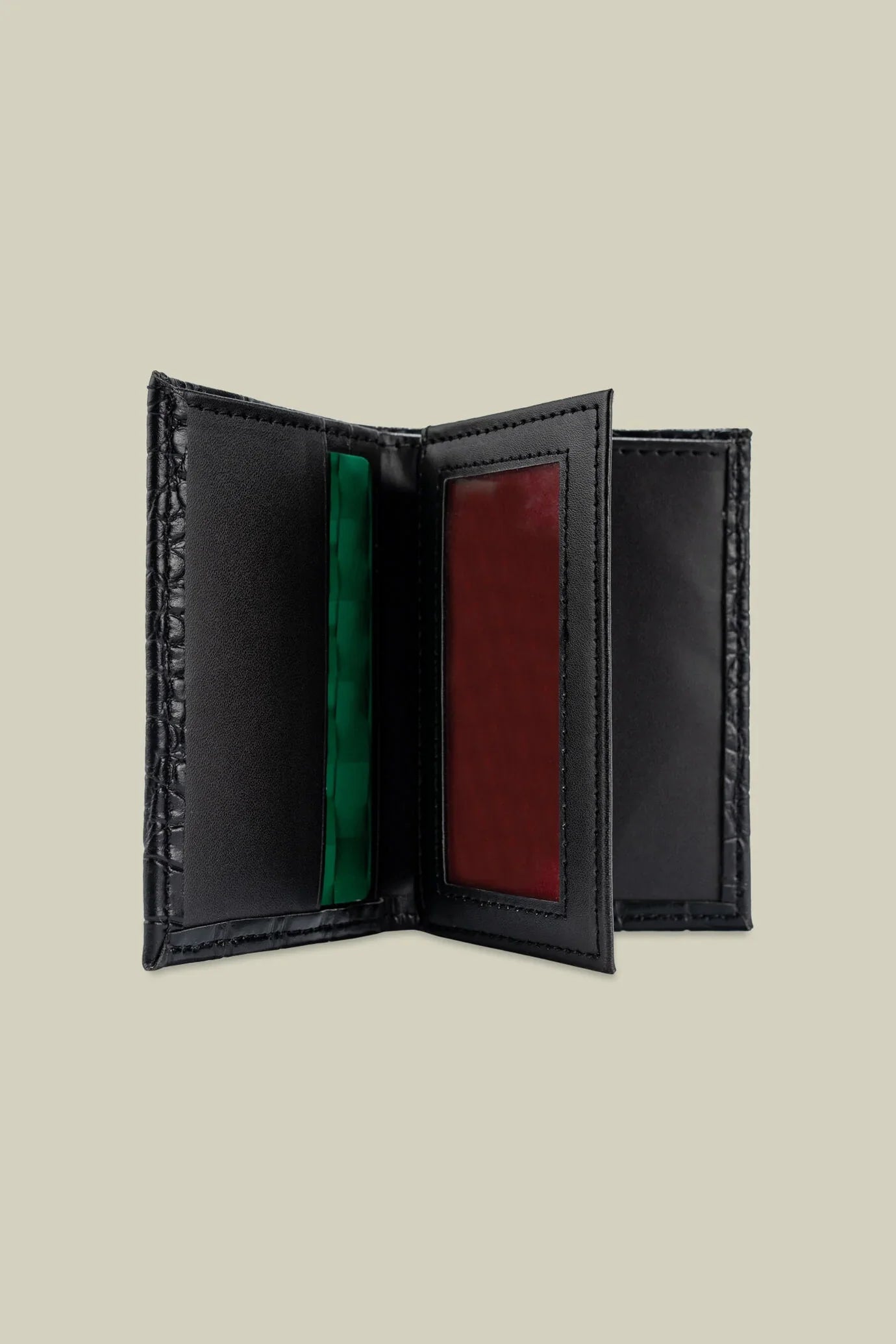 Men's mini wallet in matt crocodile-effect faux leather