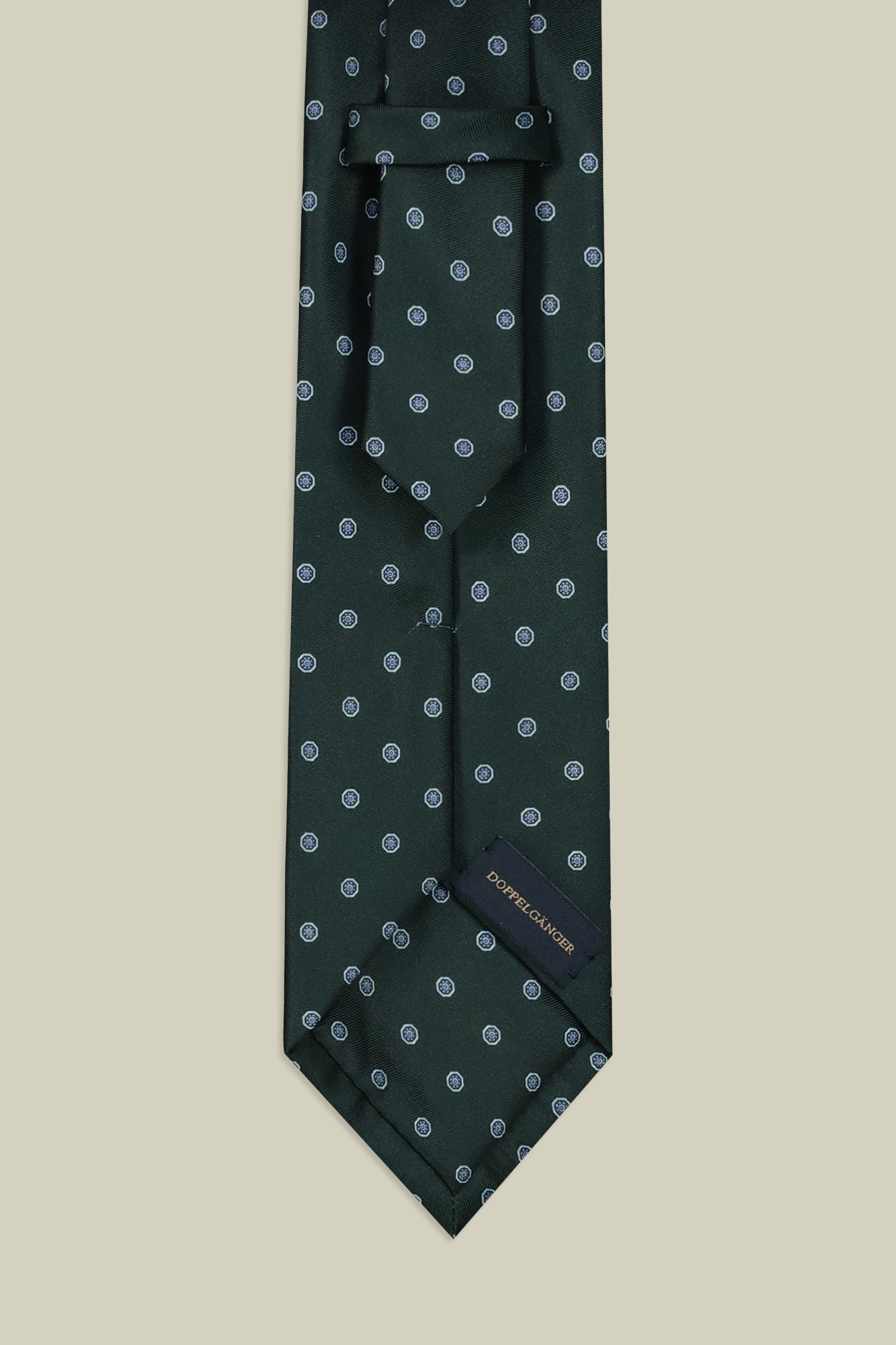 Men's tie with geometric light blue polka dots