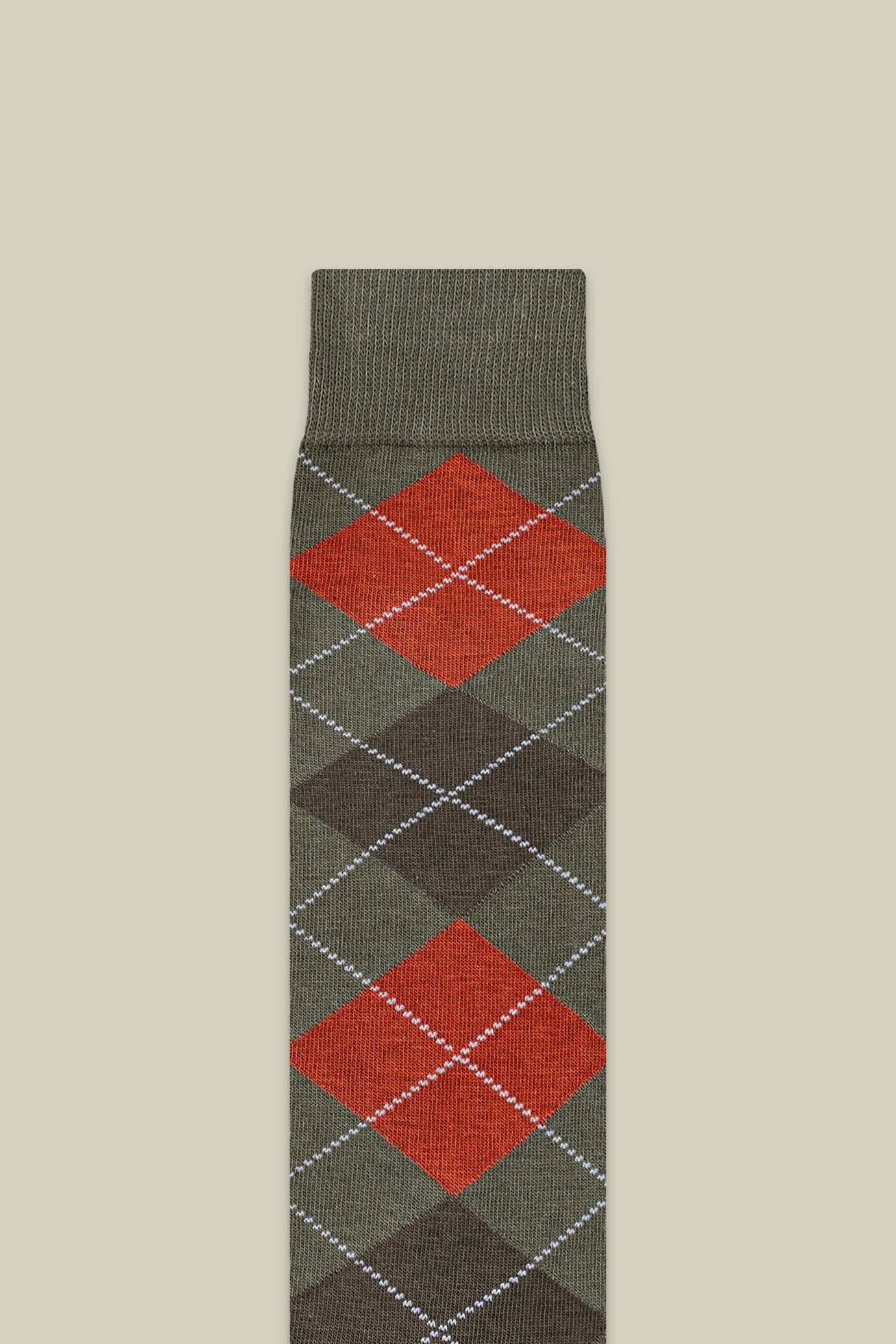 Men's plain knit socks with diamond pattern