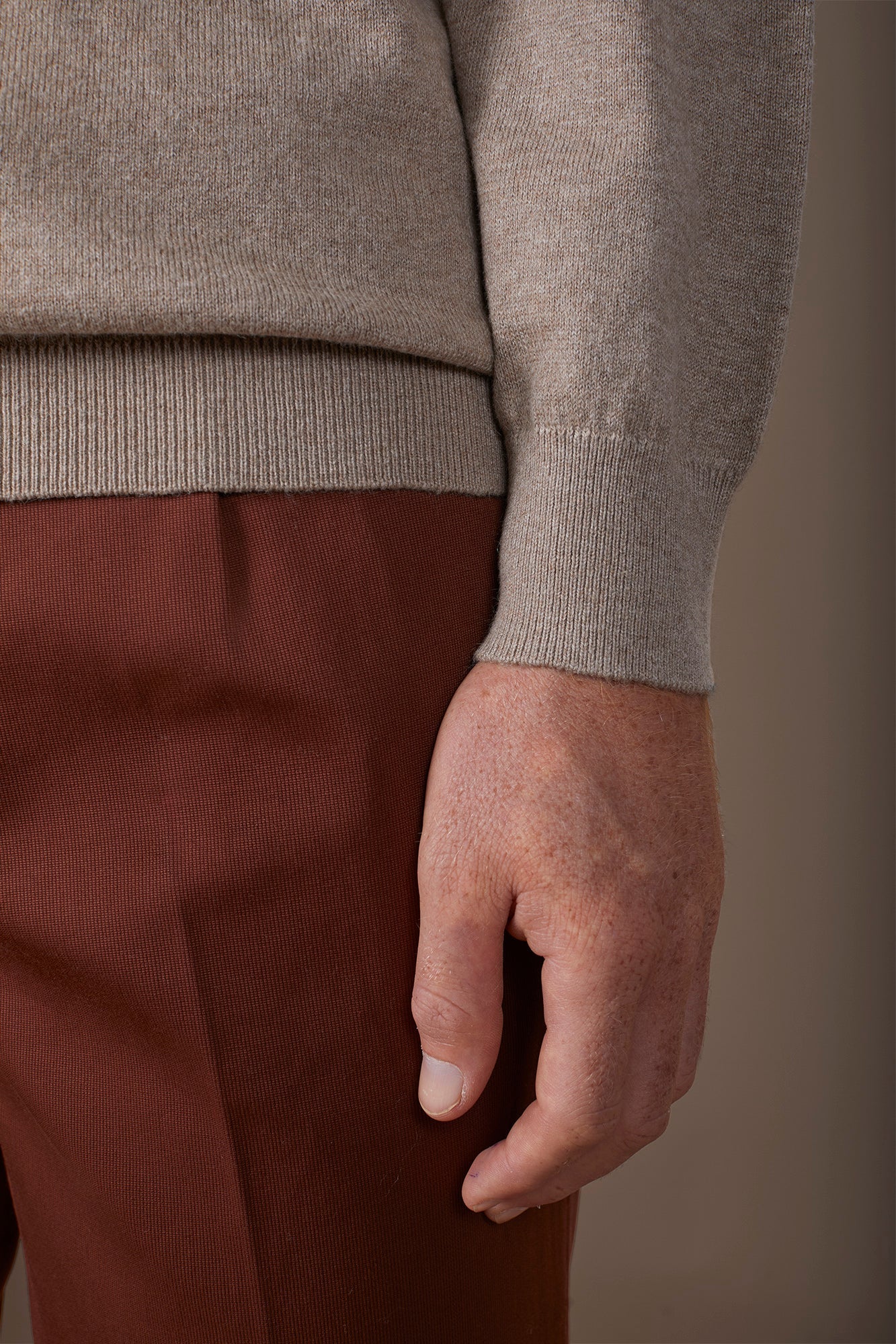 Men's polo shirt in wool and cotton blend regular fit