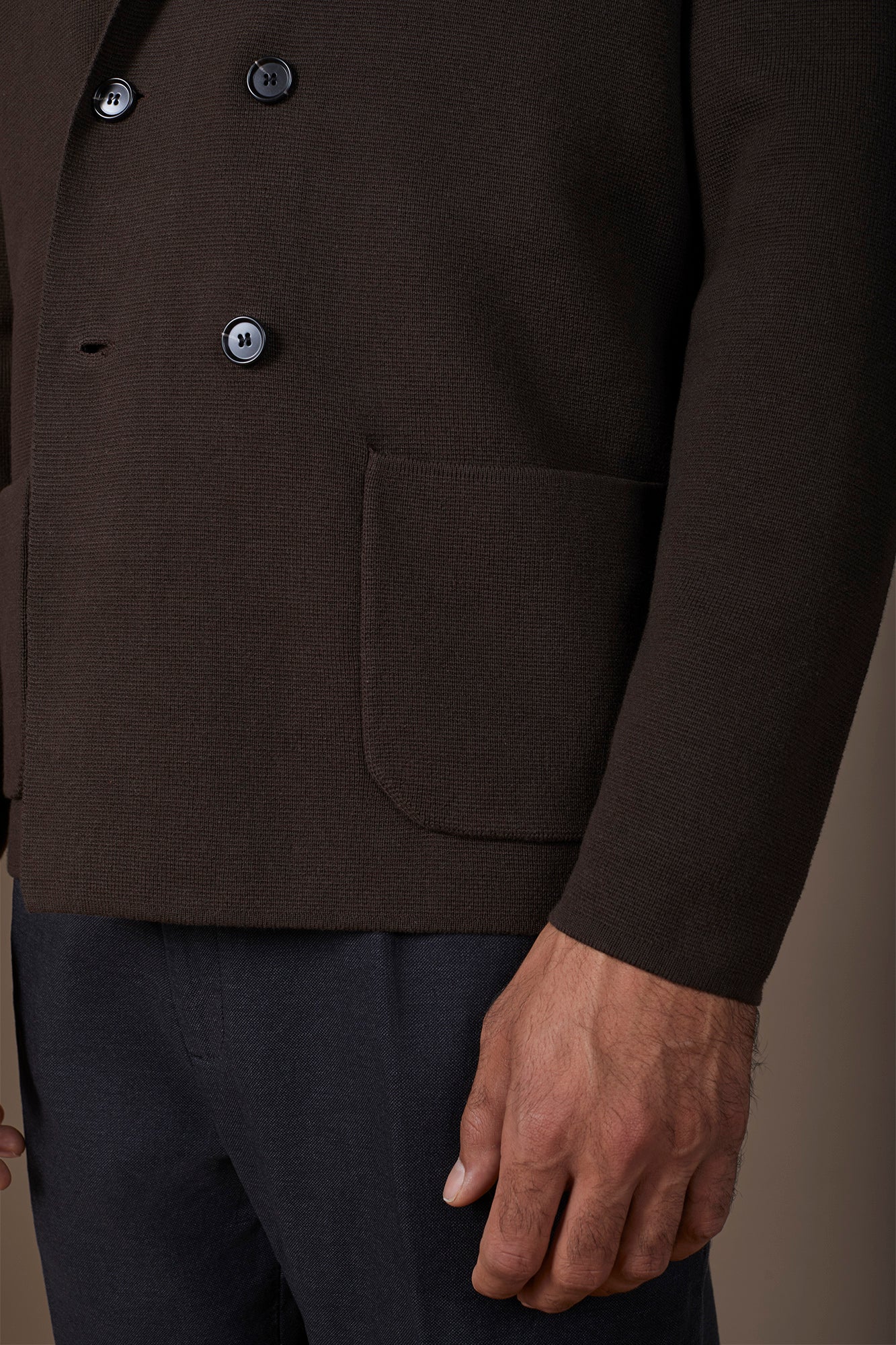 Men's single-breasted cardigan in 100% cotton Milano Point knit regular fit