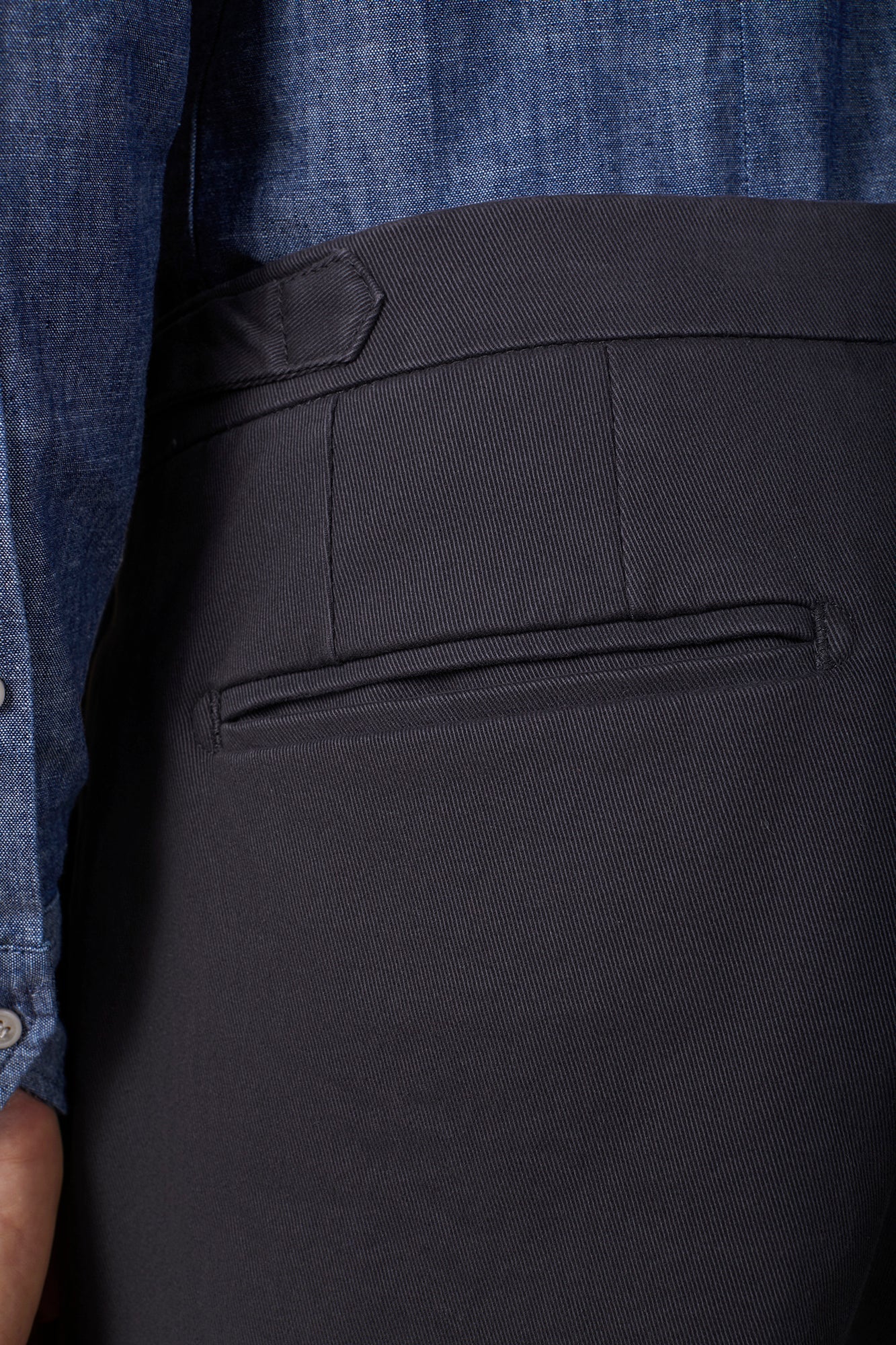 Men's heavy canvas trousers with double pinces and comfort fit