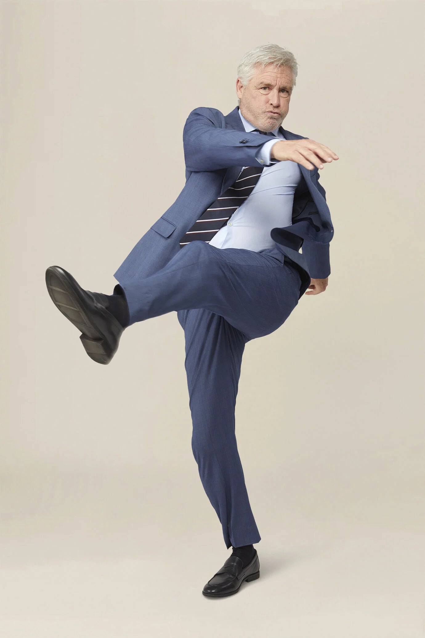 Men's single-breasted regular fit Prince of Wales check suit