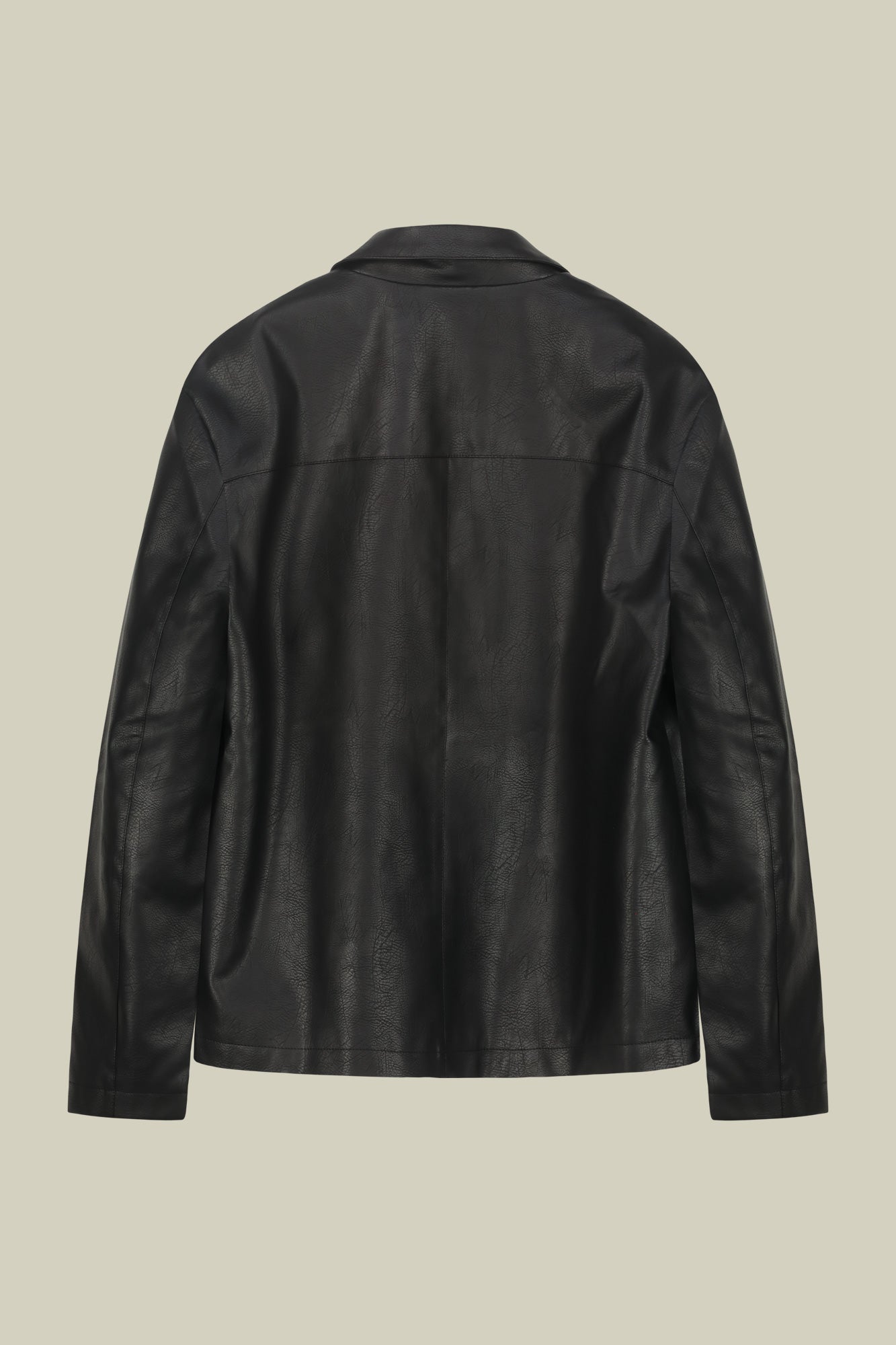 Men's regular fit jacket lined in hammered faux leather