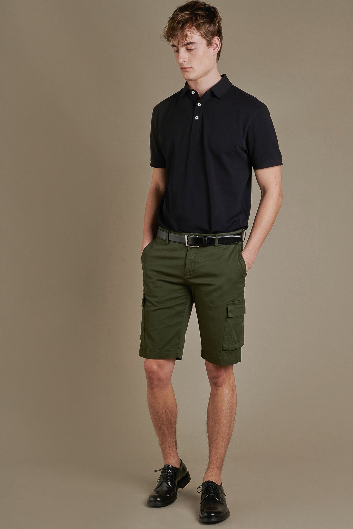 Cargo bermuda twill cotton fabbric