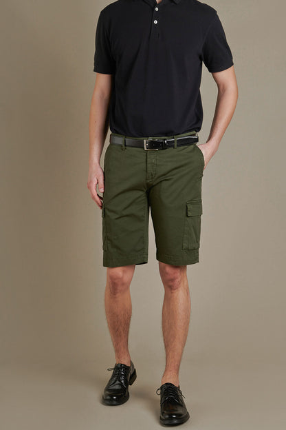 Cargo bermuda twill cotton fabbric