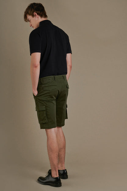 Cargo bermuda twill cotton fabbric