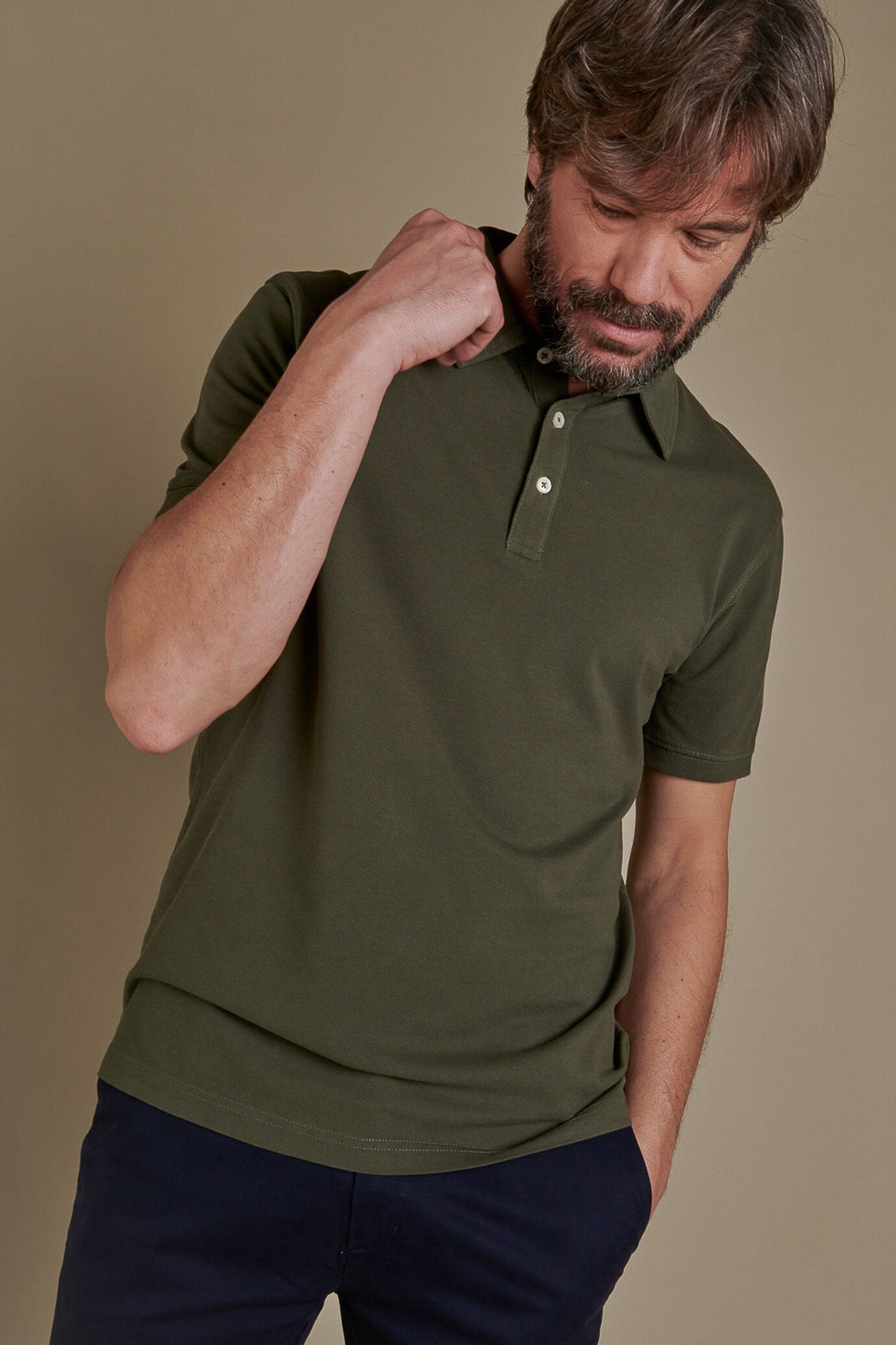 Short sleeves polo cotton piquet