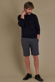 Chino bermuda double pinces linen and cotton blended