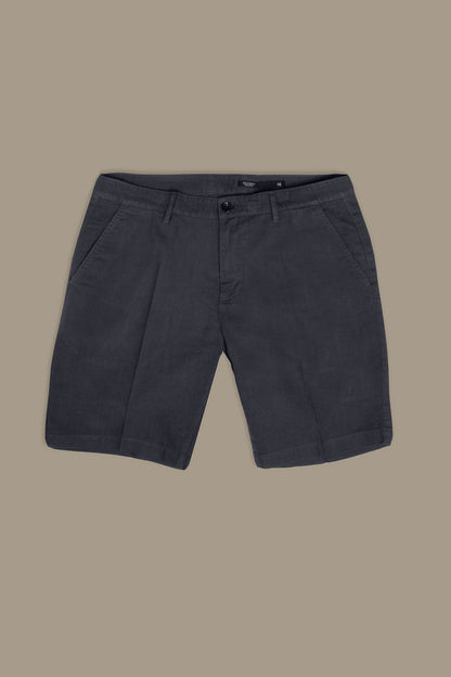 Chino bermuda double pinces linen and cotton blended