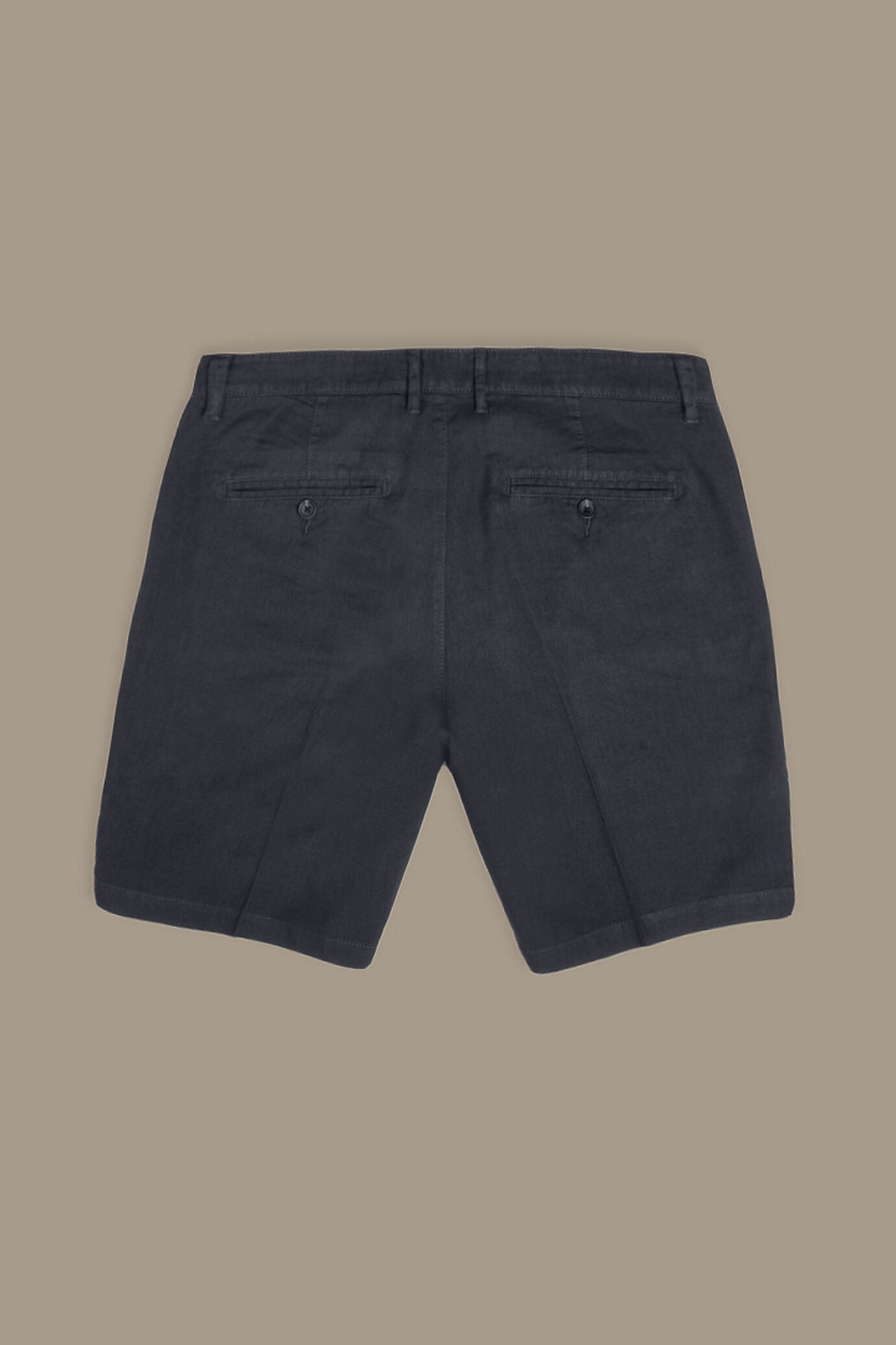 Chino bermuda double pinces linen and cotton blended