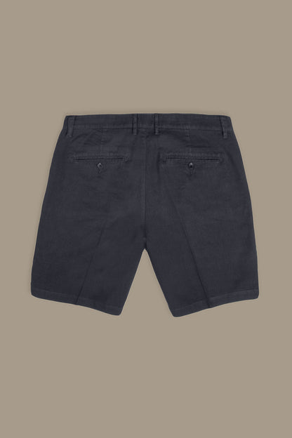 Chino bermuda double pinces linen and cotton blended