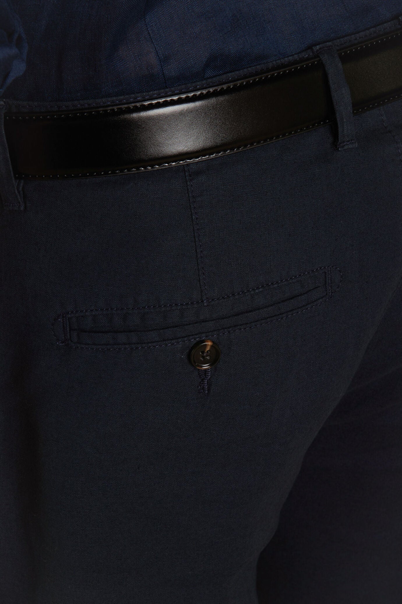Chino bermuda double pinces linen and cotton blended