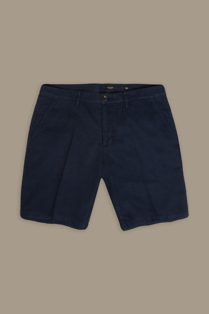 Chino bermuda double pinces linen and cotton blended