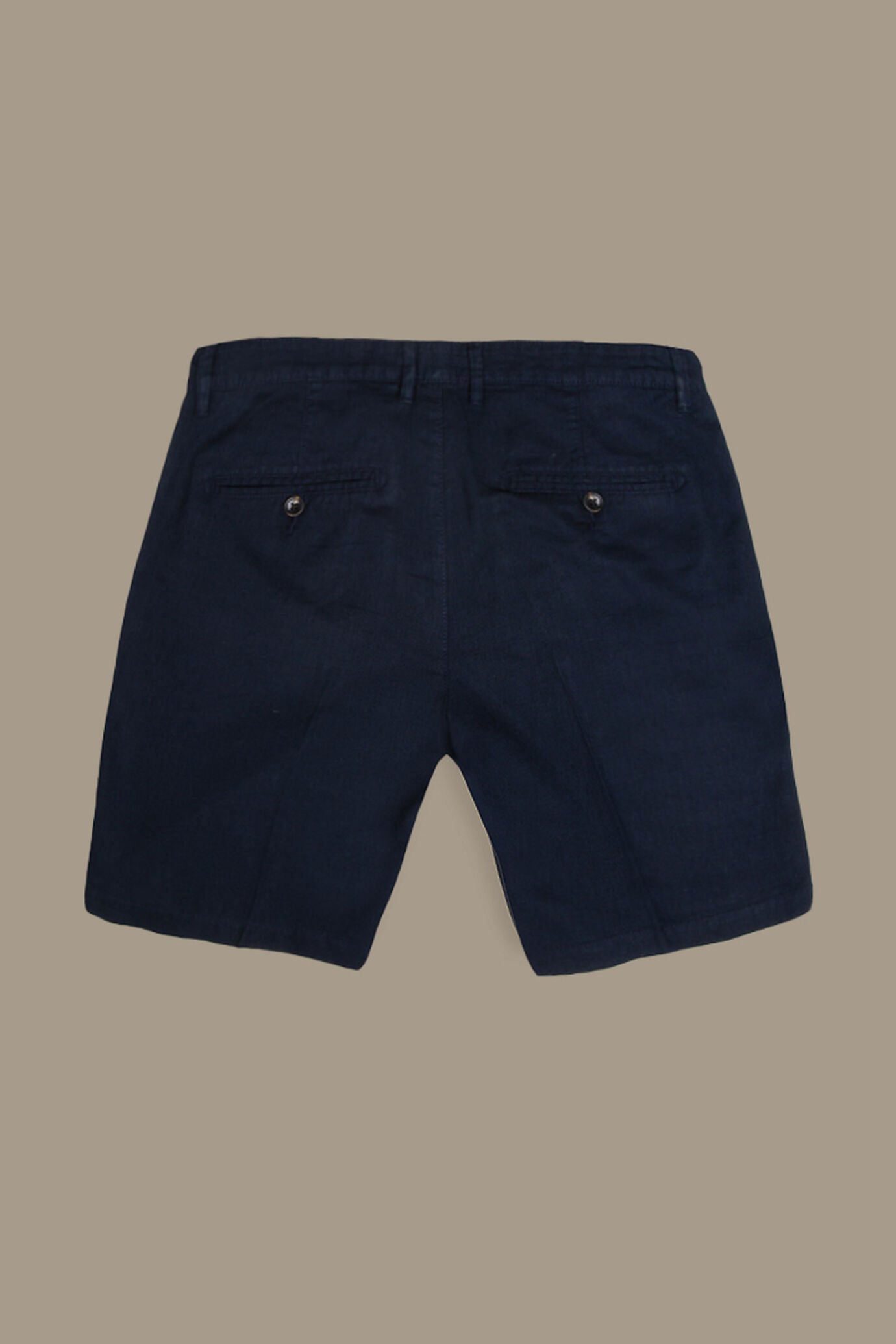 Chino bermuda double pinces linen and cotton blended