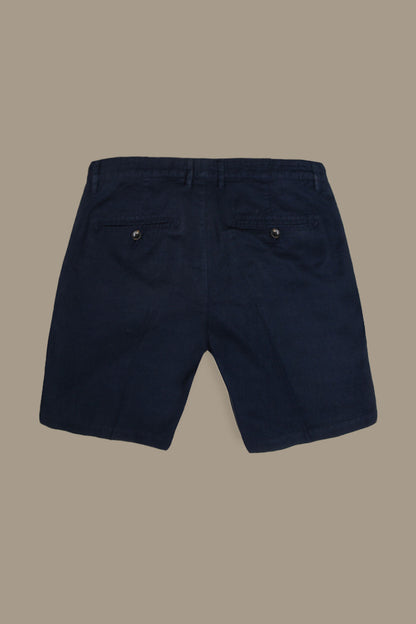 Chino bermuda double pinces linen and cotton blended