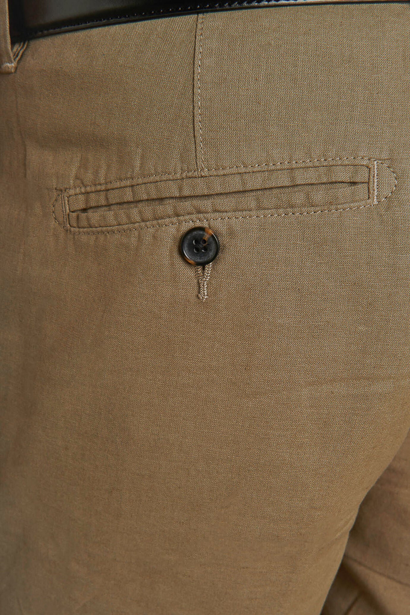 Chino bermuda double pinces linen and cotton blended
