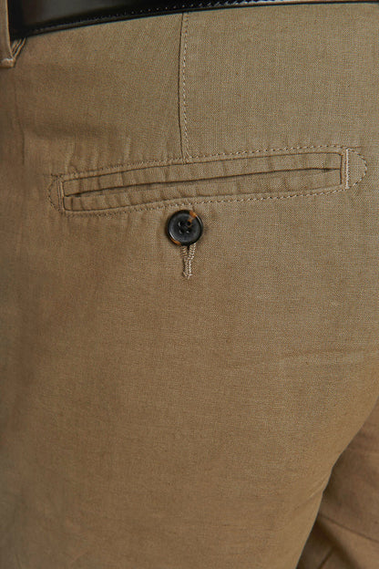 Chino bermuda double pinces linen and cotton blended