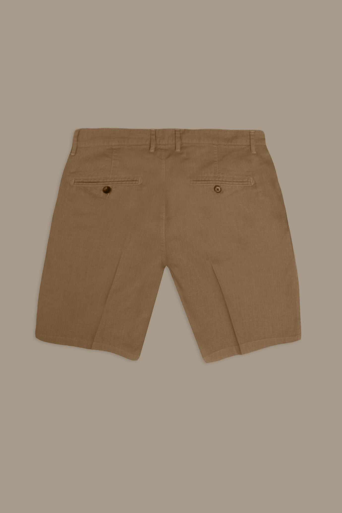 Chino bermuda double pinces linen and cotton blended