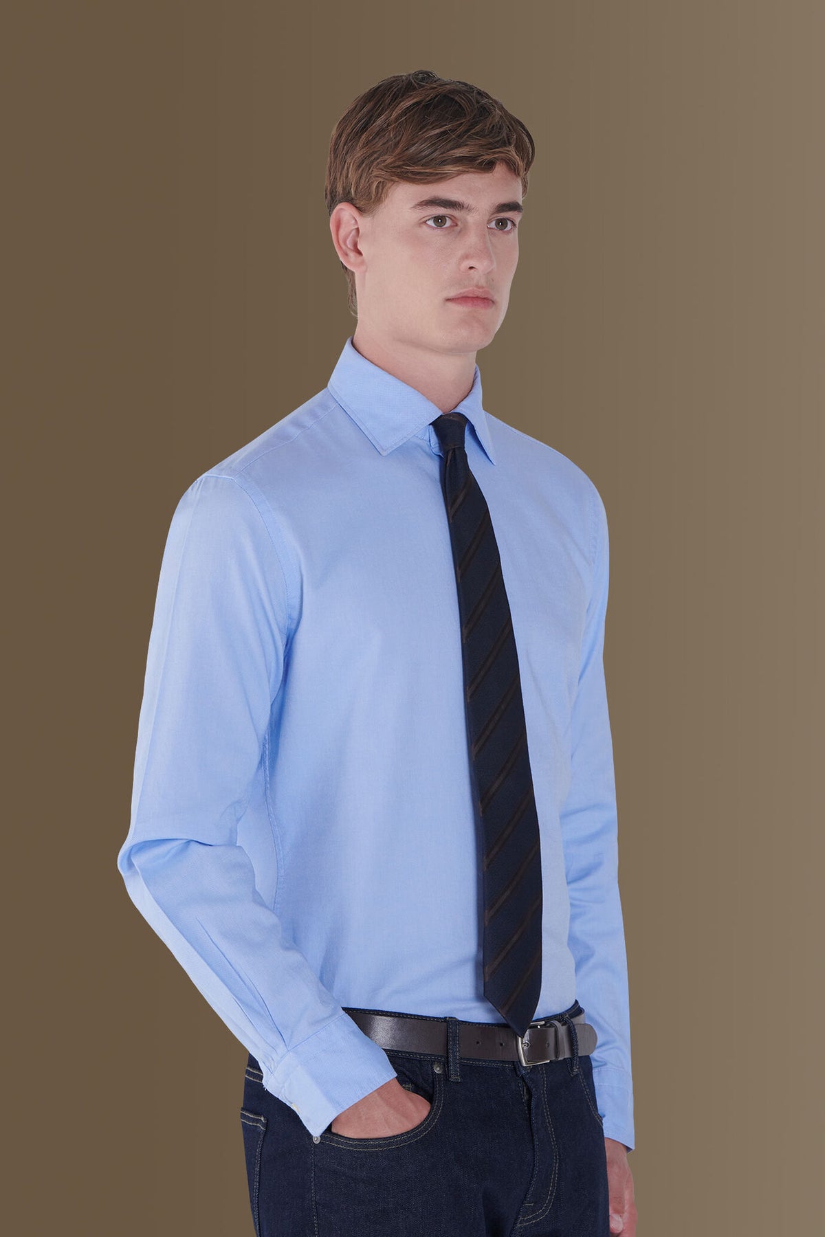 French collar new classic washed shirt slim fit superlight oxford