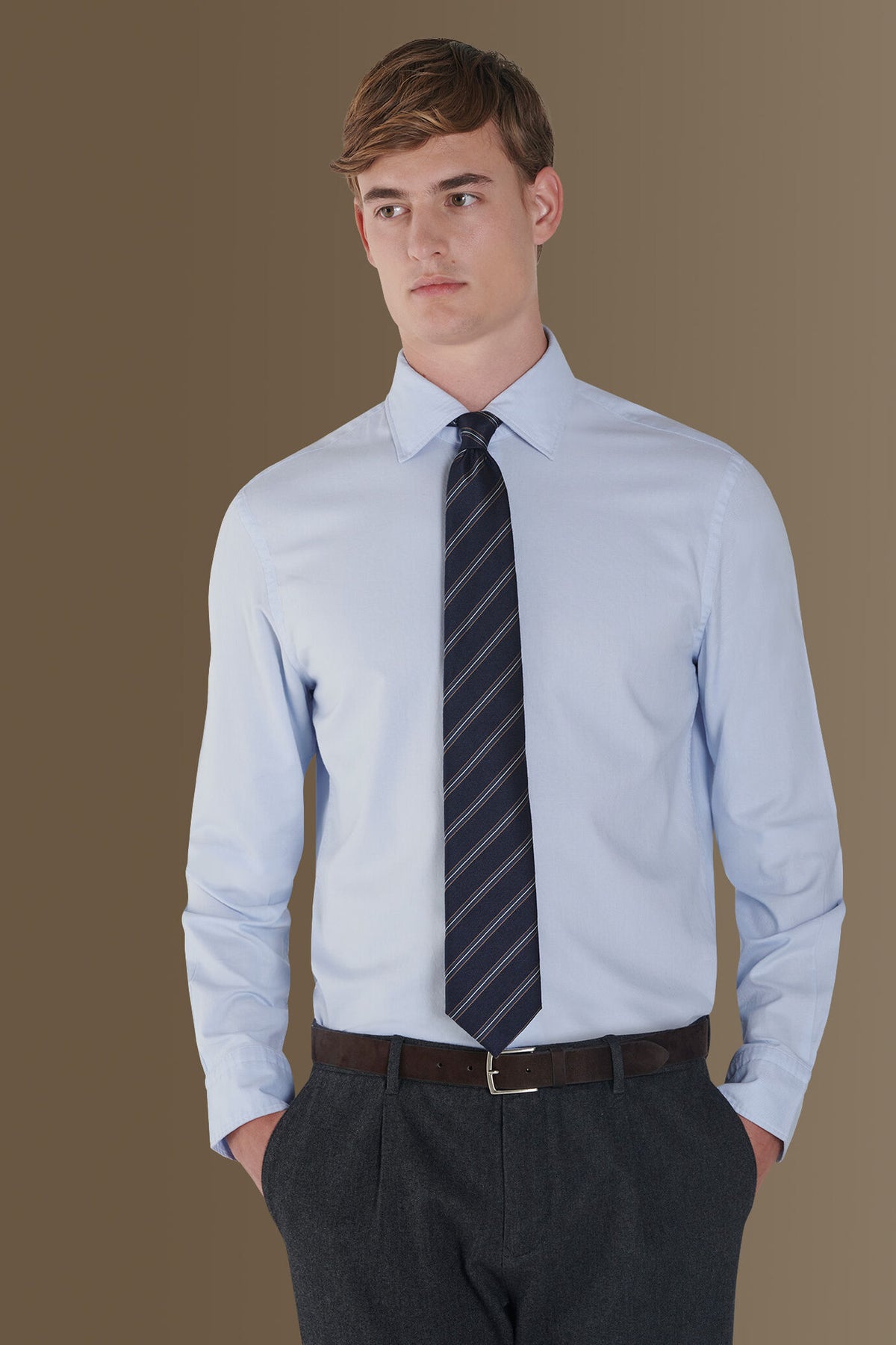 French collar new classic washed shirt slim fit superlight oxford