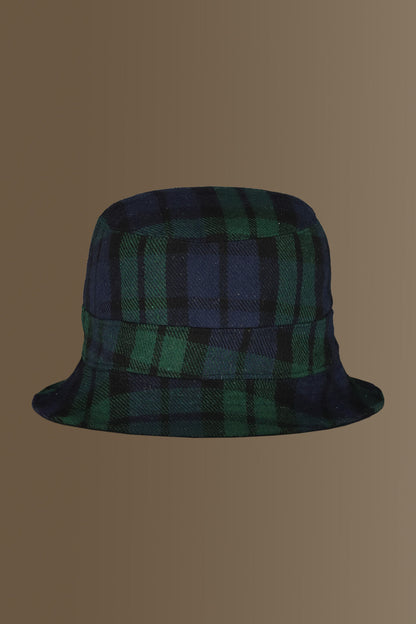 Fisherman hat - wool blend -blackwatch fabric