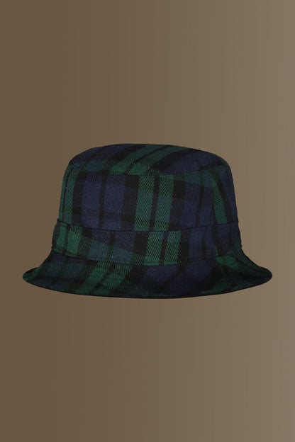 Fisherman hat - wool blend -blackwatch fabric