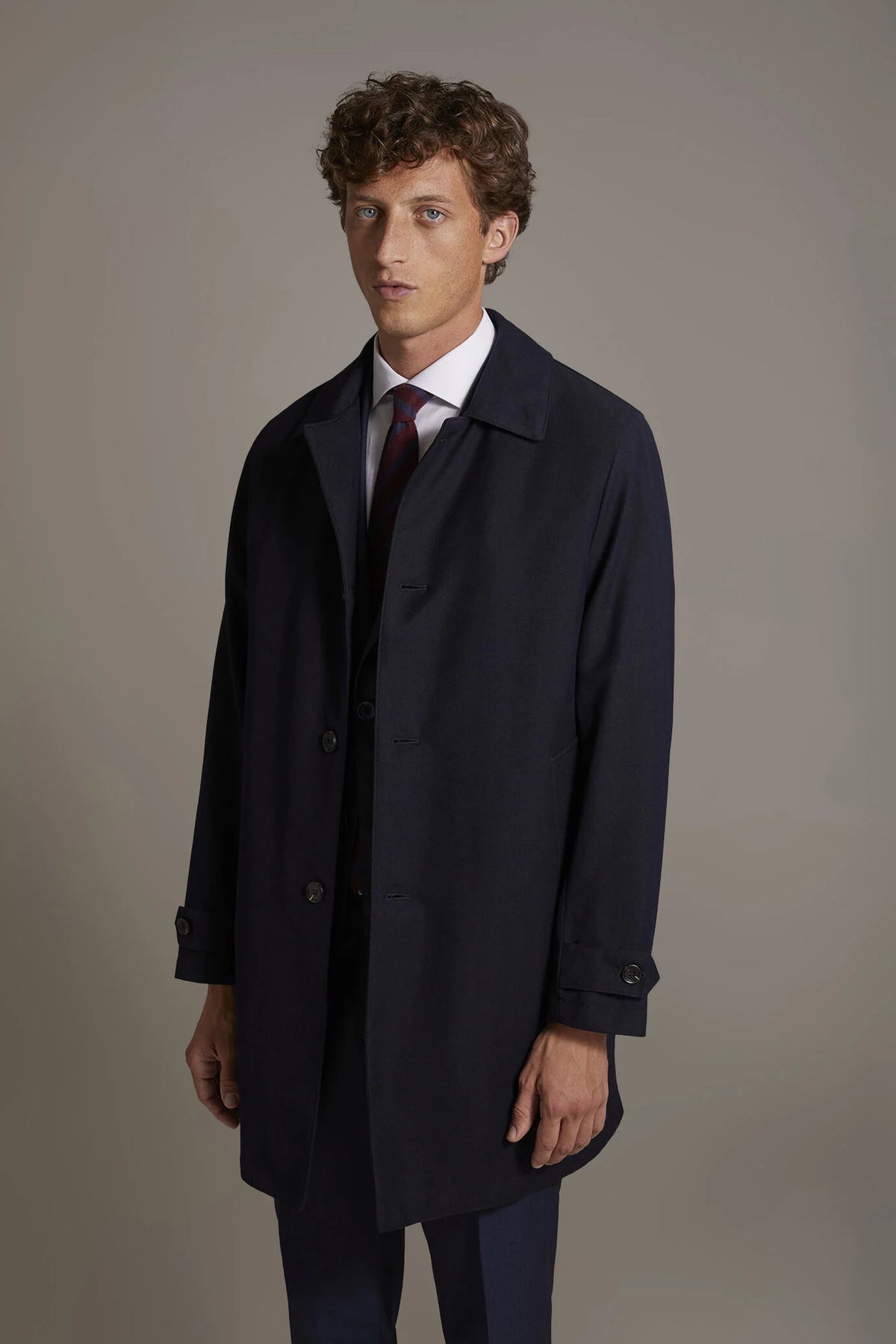 Padded coat harringobone fabric