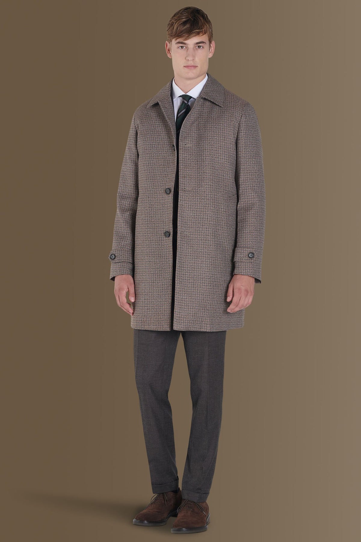 Padded coat microcheck fabric