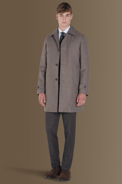 Padded coat microcheck fabric