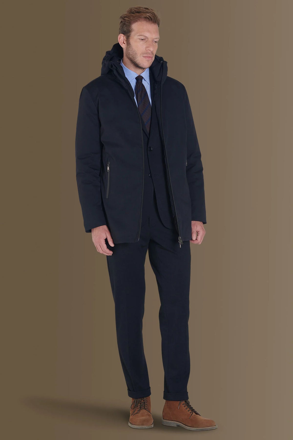Coated tech parka