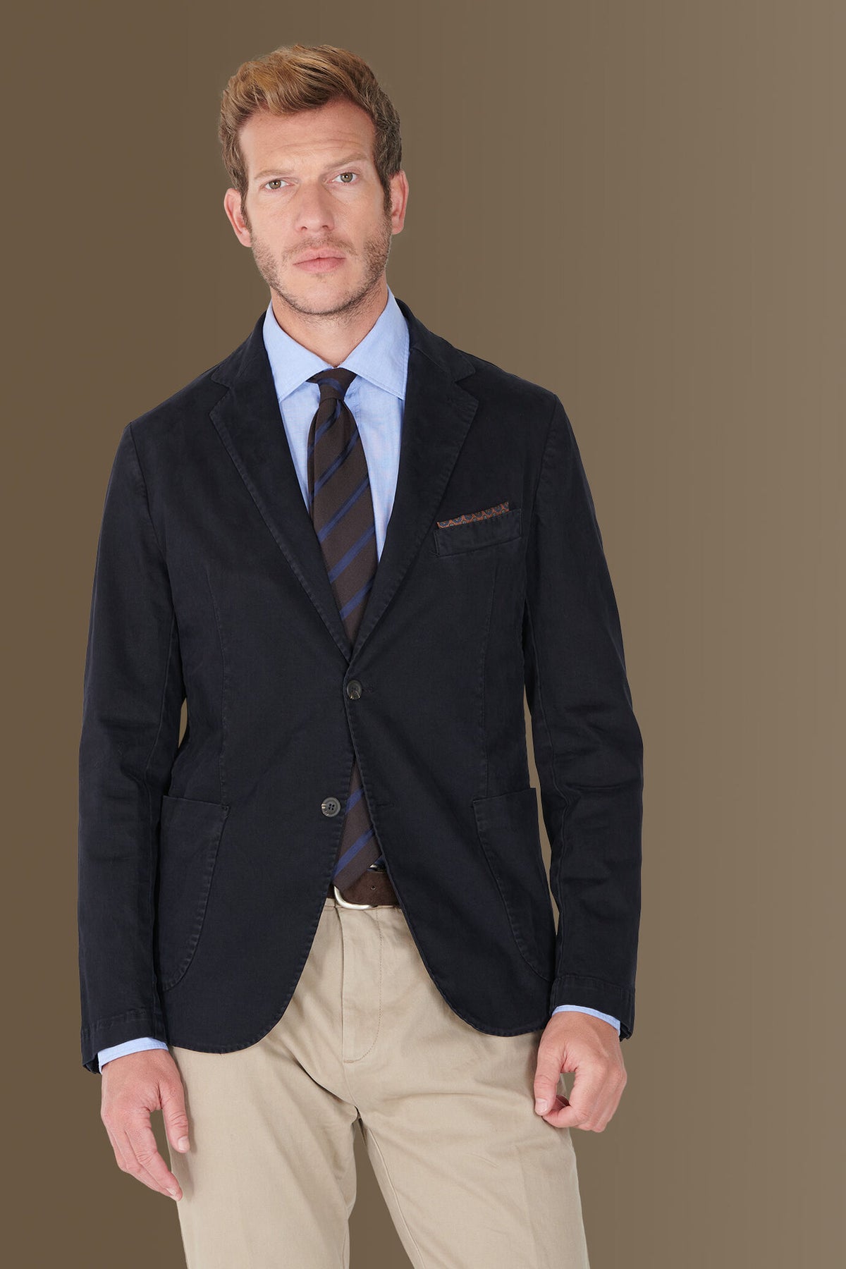 Single breasted jacket garment dyed