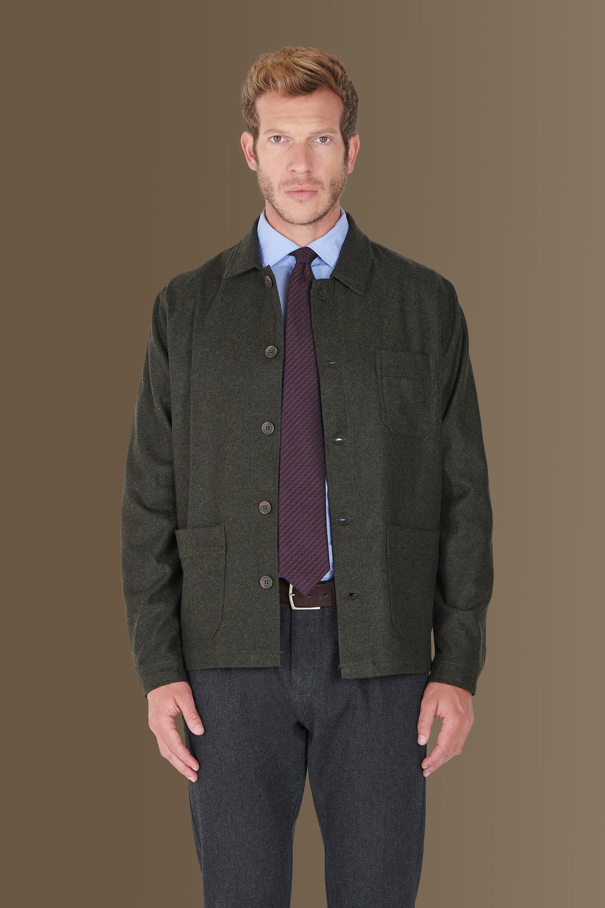 Birdseye jacket wool blend made in italy