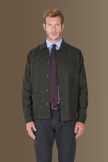 Birdseye jacket wool blend made in italy