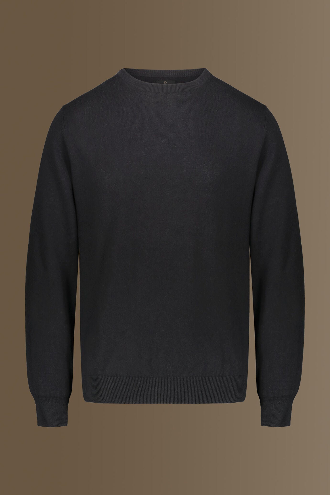 Round neck sweater in cotton- wool blend