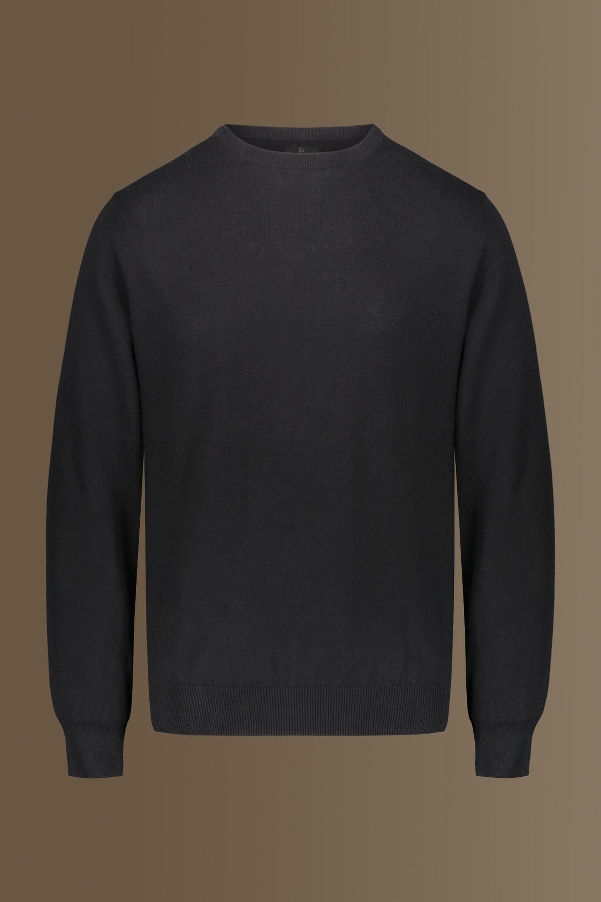 Round neck sweater in cotton- wool blend
